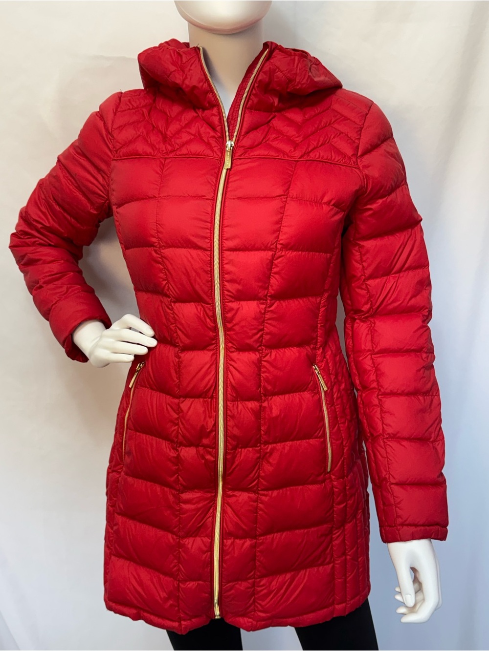Michael Kors Down Fill Packable Quilted Hooded Puffer Jacket